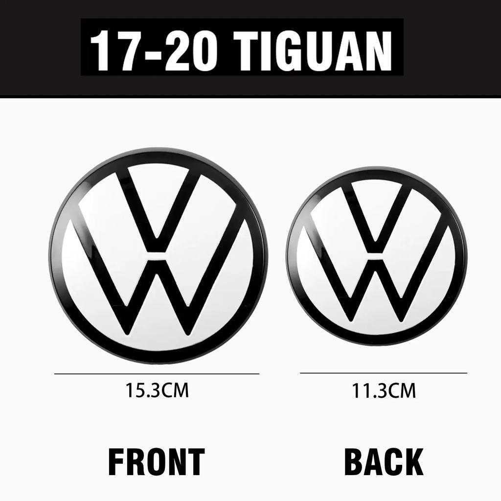 GJWPC1 1Set Car Front Radiator Grille Logo Sticker Rear Trunk Lid Badge Cover For Volkswagen VW Tiguan 2017 2018 2019 2020 2022-2023