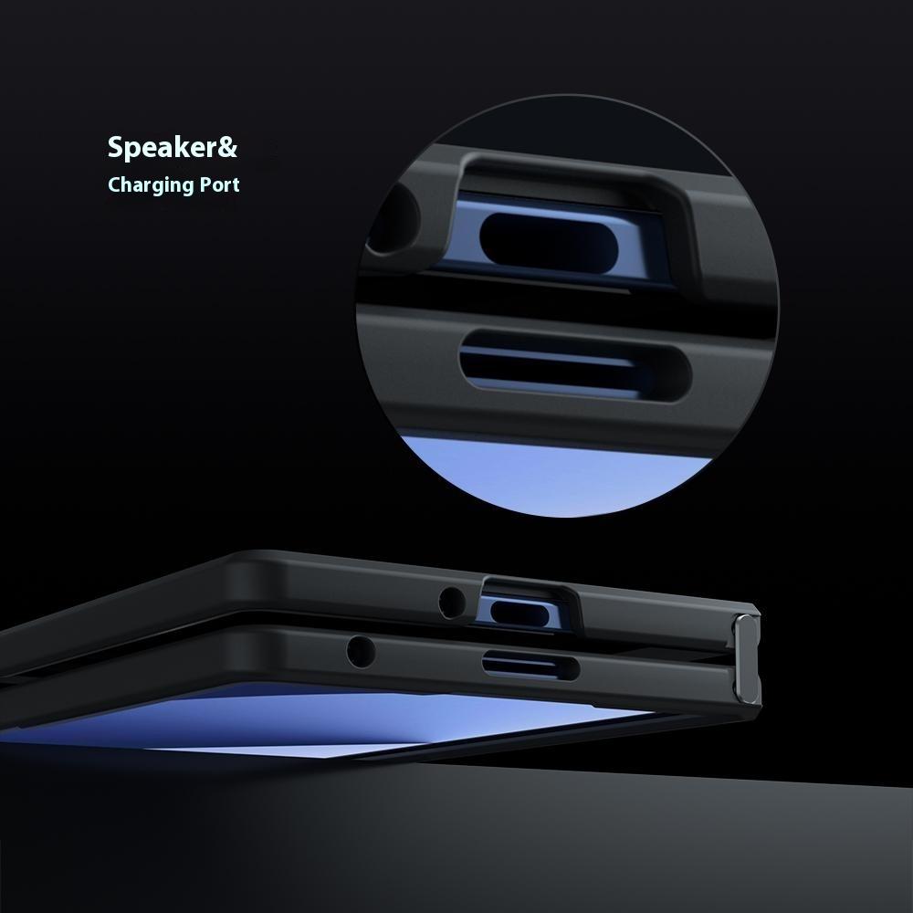 Для Samsung Galaxy Z Fold7 5G Чехол-Скин-Тач ТПУ + ПК Матовая Задняя Крышка Телефона, Прозрачно-Черный