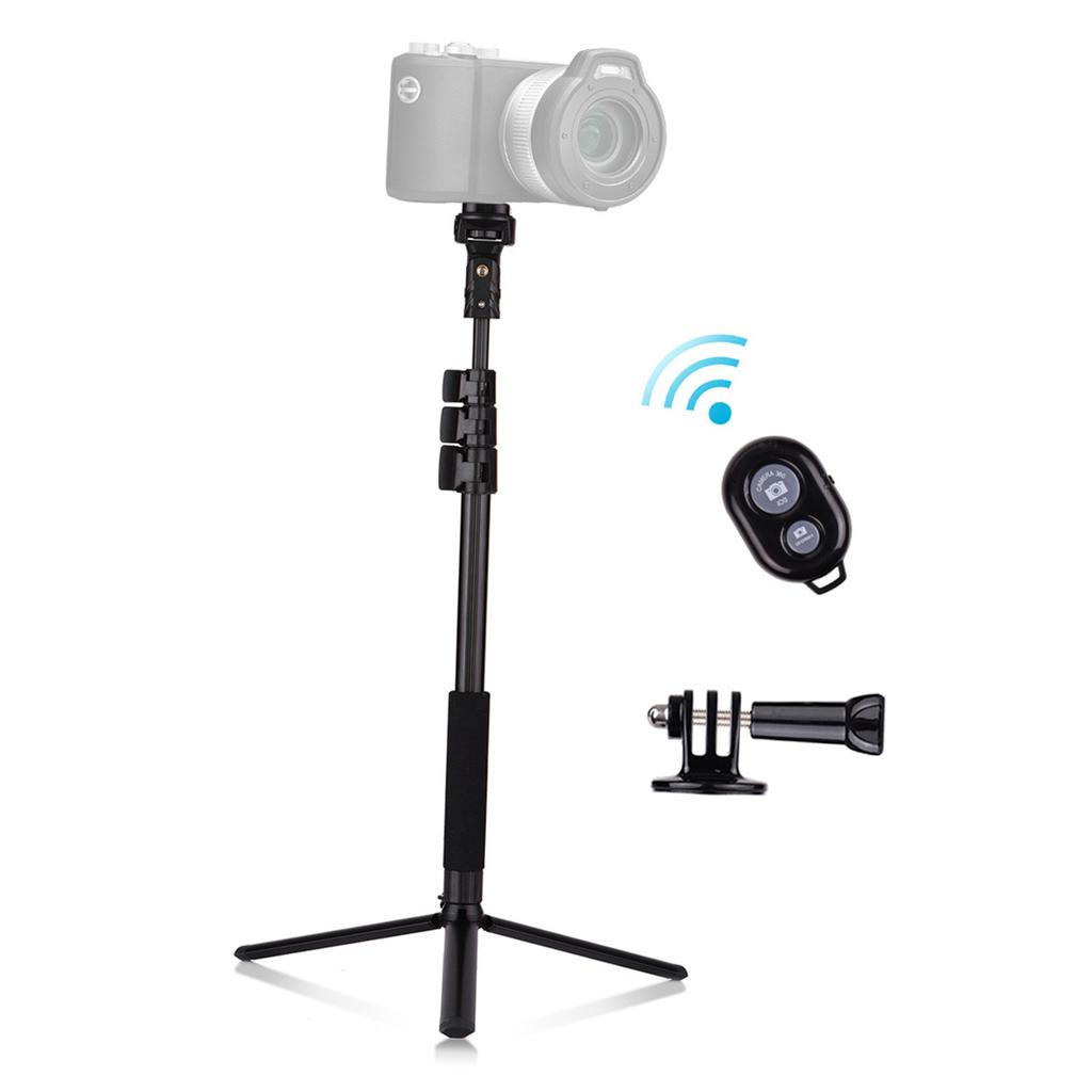 54 inch Extendable Selfie Stick Tripod Stand Aluminum Alloy with Detachable Desktop Tripod Phone Holder Sports Camera