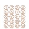 Wooden Hexagon Table Numbers (20 Pieces)