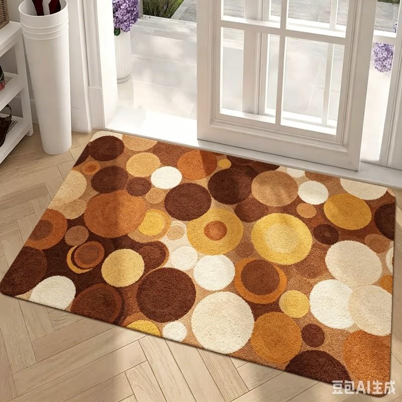 Nordic Multi Color Circle Door Mat Anti Slip Welcome Doormat Home Entrance Floor Rug Kitchen Bedroom Toilet Floor Foot Pad