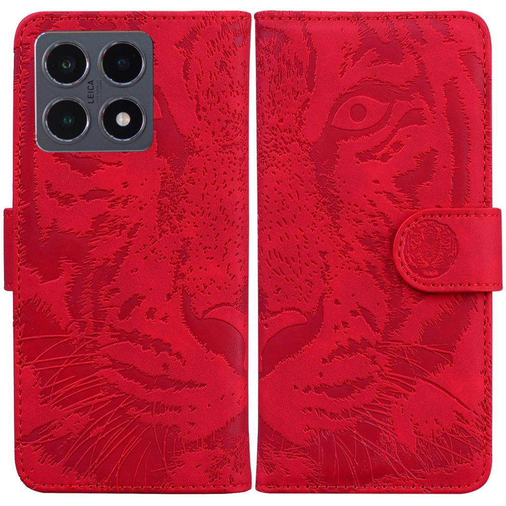 For Xiaomi 15T Case Tiger Imprint Leather Wallet Phone Cover