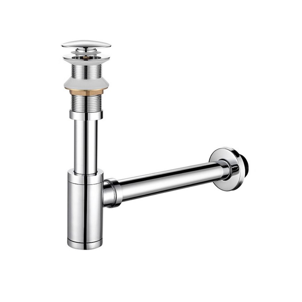 Всплывающая пробка для слива Круглый P-образный сифон Комплект сливной трубы Сифон Сливное отверстие Сантехническая труба Ванная комната