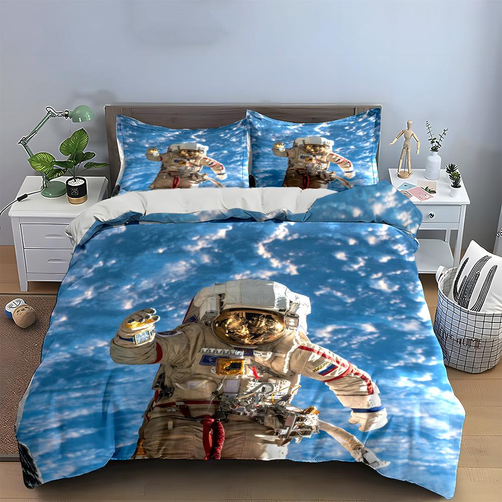 Astronaut Space Exploration Bedding Set Bedding set (1 duvet cover, 2 pillowcases, duvet not included)