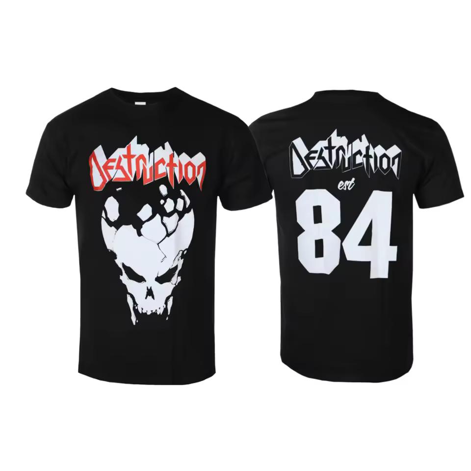 DESTRUCTION - EST 84 Artistic Pattern Thrash Metal Band T-shirt Casual Street Style Cotton T-shirt for Men and Women