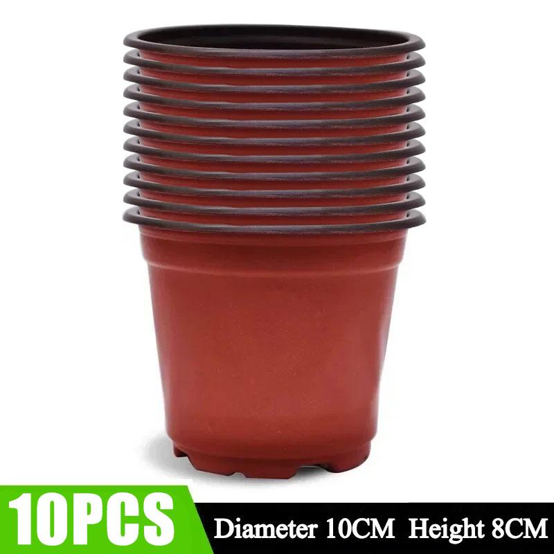 100 шт. Пластиковые горшки для рассады растений, многоразовые горшки для рассады растений, контейнеры для цветущих растений, горшки для выращивания рассады для садов