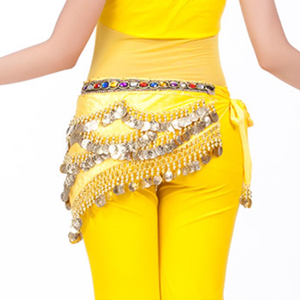 Хип-шарф для танца живота, золотые монеты, костюм для танца живота, юбка, пояс с запахом