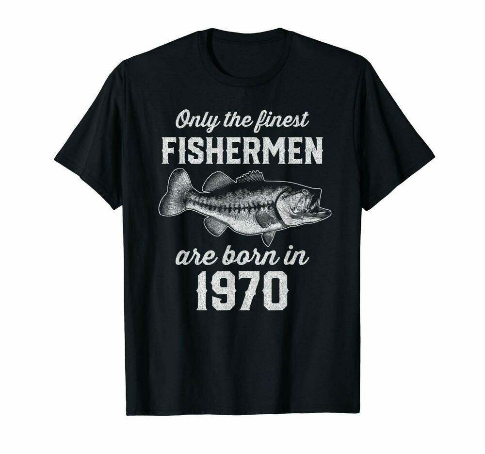 Забавная черная футболка унисекс Finest Fisherman 1970, 50-летие со дня рождения семьи, папы и отца