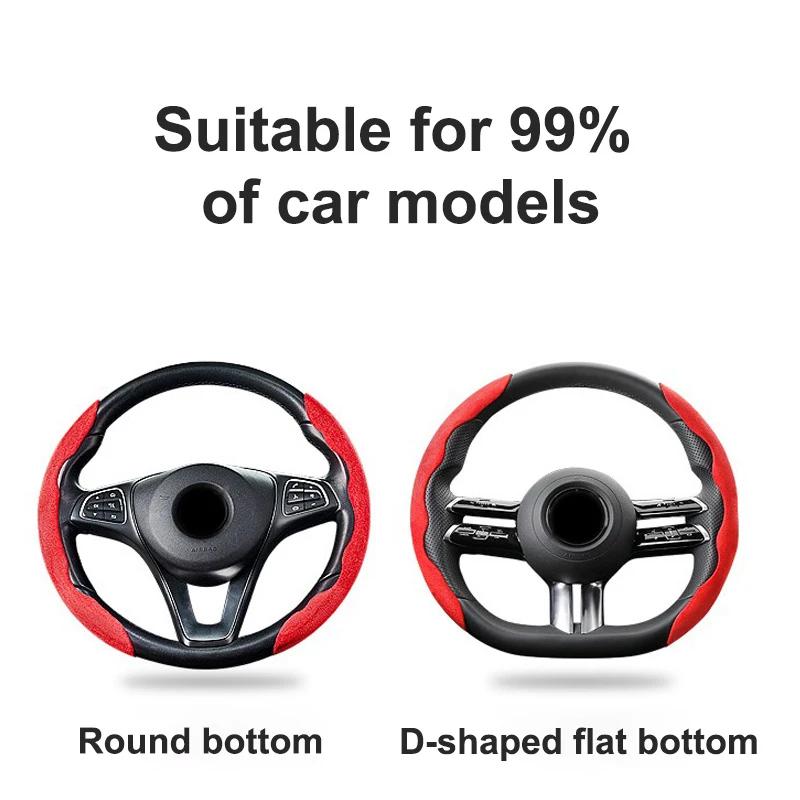 For Jeep Universal Non-Slip Suede Leather Car Steering Cover Anti Slip Steer Wheel Booster Cover For Jeep Renegade Wrangler J