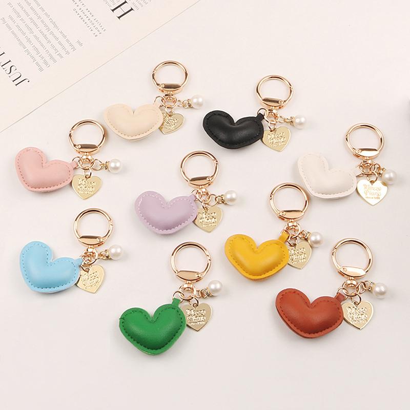 Cute Heart Keychain Phone Bag Backpack Charm Accessory Car KeyChain Creative Schoolbag Pendant