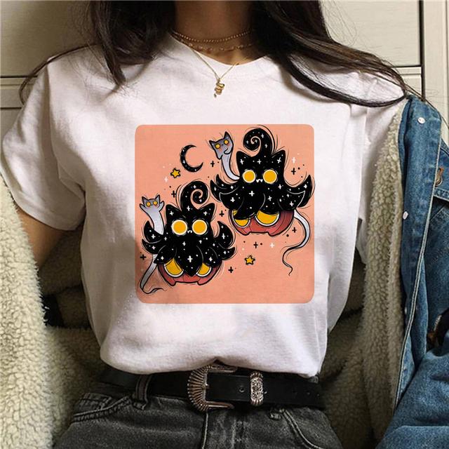 Harajuku Horror Психоделическая футболка сатаны Футболка в стиле панк Футболка с демоном Grim Death