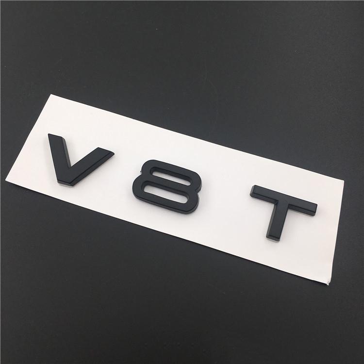 3D металлический черный логотип V8T V6T эмблема буквы значок на крыло автомобиля для S6 C7 S7 V8T Q5 A6 A4 S5 SQ5 S4 C7 V6T наклейка аксессуары