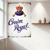 Винтажная металлическая жестяная табличка Crown Royal Whisky, Золотая корона Фиолетовая подушка Ретро Бренд виски Декор Табличка для Бара Мужской комнаты Клуба Ре