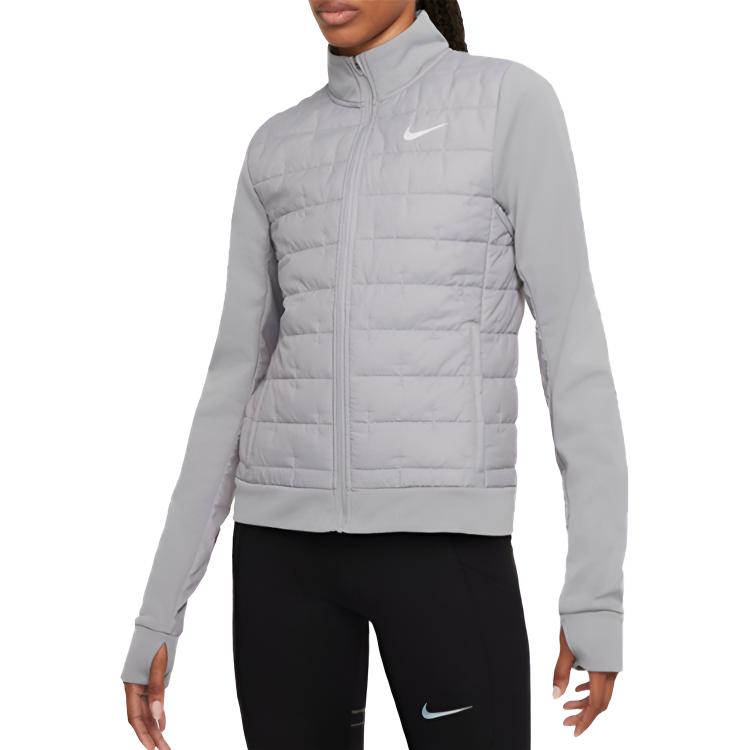 Nike Women's Therma-FIT Repel Running Hybrid Jacket Light Smoke Grey White DD6062-073