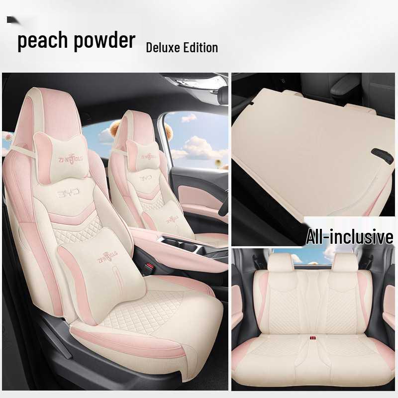BYD Seagull Fabric Linen Cartoon Seat Cushion for Five-Seater Cars