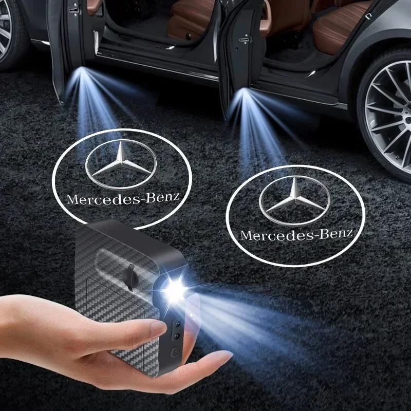 GOX3 1/2Pc Car Door Welcome Light Laser Projector Courtesy Lamps Acessories For Mercedes Benz AMG A B C E S class GLA GLC CLA GLK GLE