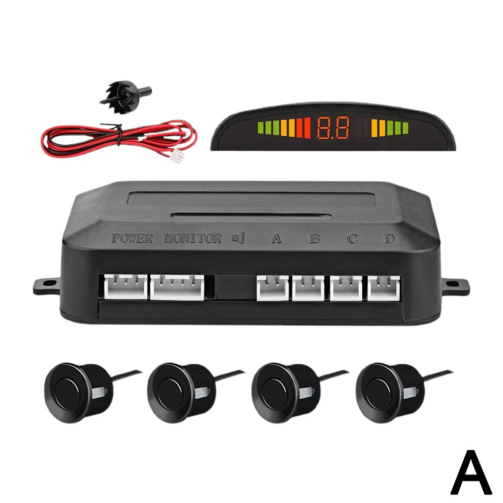 12 В 4-битный датчик радара автоматического заднего хода автомобиля со светодиодным цифровым дисплеем, зуммер парковки, система оповещения о дополнительном радаре заднего хода