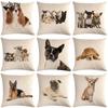 1 Pcs Pug Pet Dog Pattern Cotton Linen Throw Pillow Cushion Cover Car Home Sofa Bed Decorative Pillowcase Funda Cojin 40657