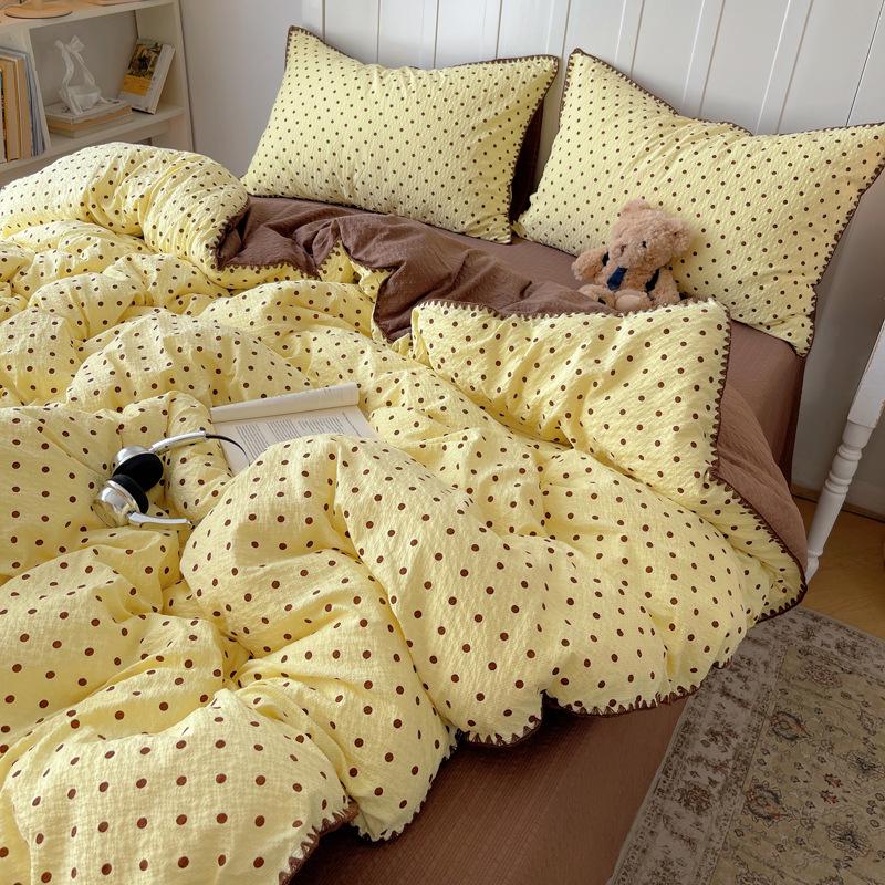 2026 Cartoon Style Embroidered Puffy Cotton Bedding Set