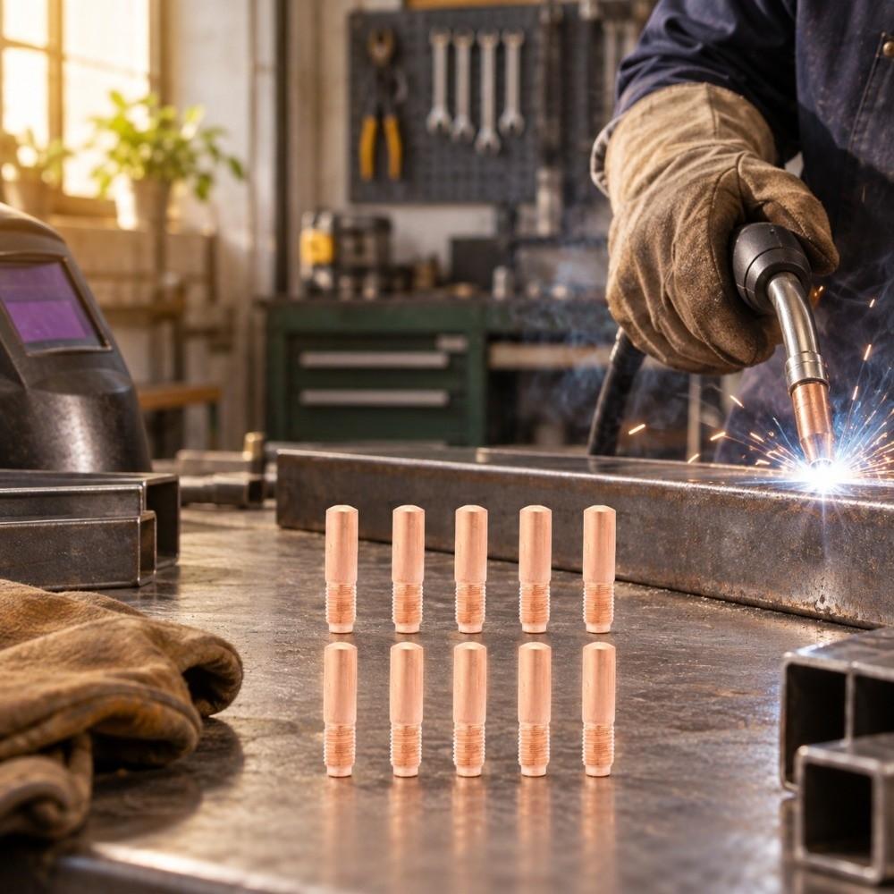 10 Pcs Smooth Surface MIG Welding Contact Tips 0.9mm Size Copper Contact Tips Welder Accessories