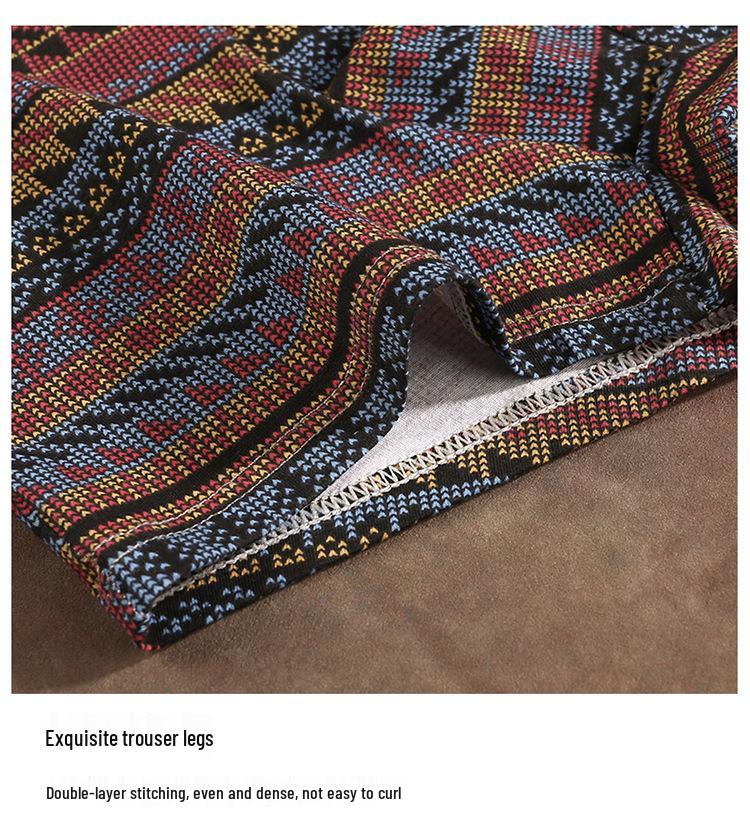 Мужские боксеры из чистого хлопка в этническом стиле - Удобные, дышащие, средней посадки, в американском стиле легкой роскоши