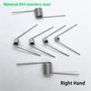 10pcs 1.4mm Wire 304 Stainless Steel Right-Hand Torsion Spring 3/6/9 Coils 60-180 Degree Corrosion Resistant Torsion Spring