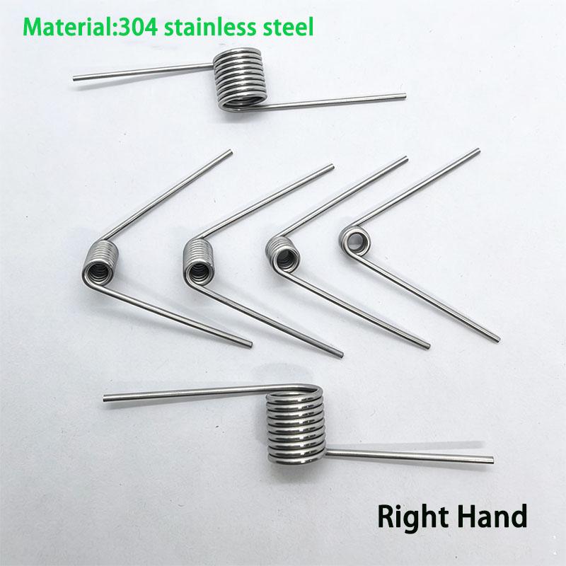 10pcs 1.4mm Wire 304 Stainless Steel Right-Hand Torsion Spring 3/6/9 Coils 60-180 Degree Corrosion Resistant Torsion Spring