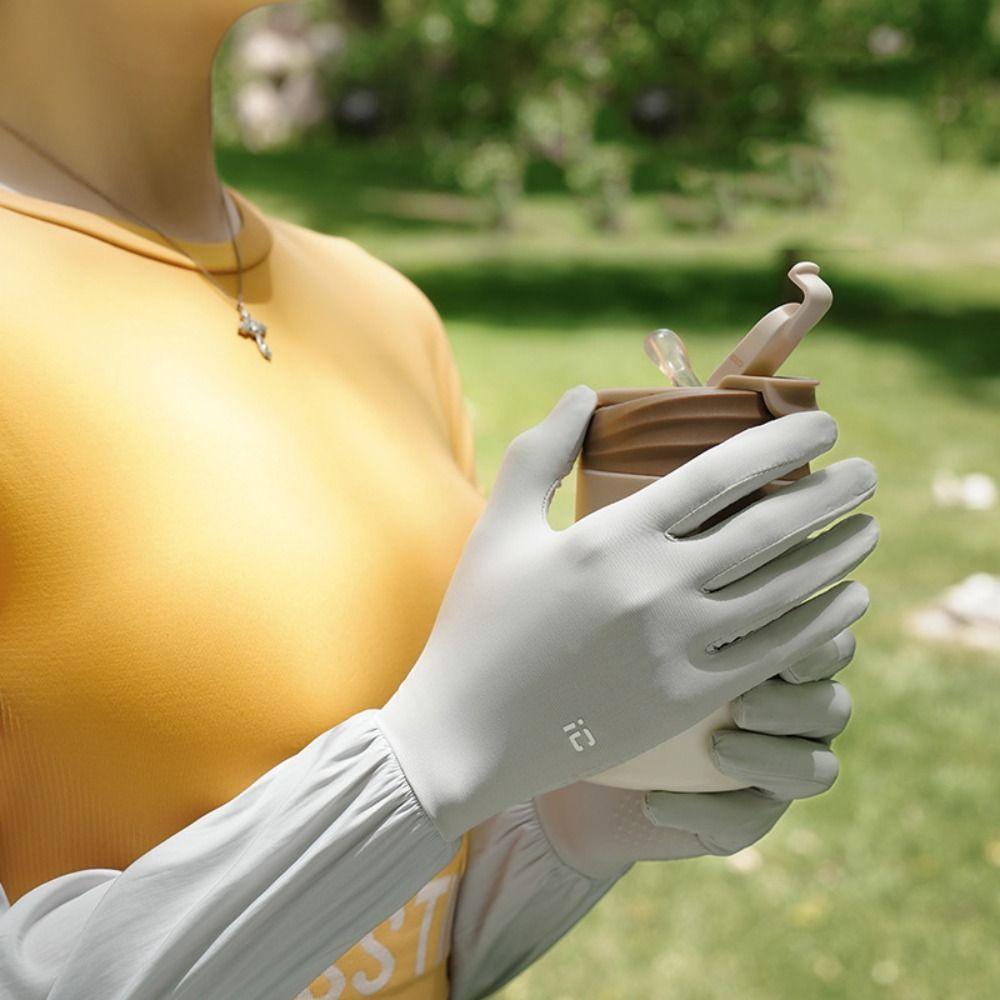 Flip-finger Ice Silk Sleeves Gloves Anti-UV Cycling Gloves Breathable Sunscreen Sleeve Outdoor
