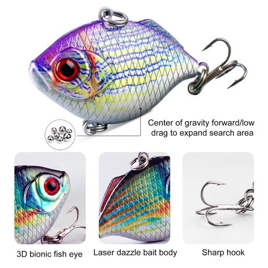 5 шт. 4 см/8,8 г VIB рыболовная приманка с крючком реалистичная 3D-печатная жесткая искусственная приманка для пресноводной соленой форели окуня судака рыболовные принадлежности