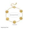 Gold Plated Sunflower Jewelry Set Necklace Bracelet Earrings for Women Stainless Steel