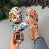 Женские сандалии Сандалии на плоской подошве Летние новые модные принты для женщин Ретро пляжные шлепанцы Zapatos De Mujer