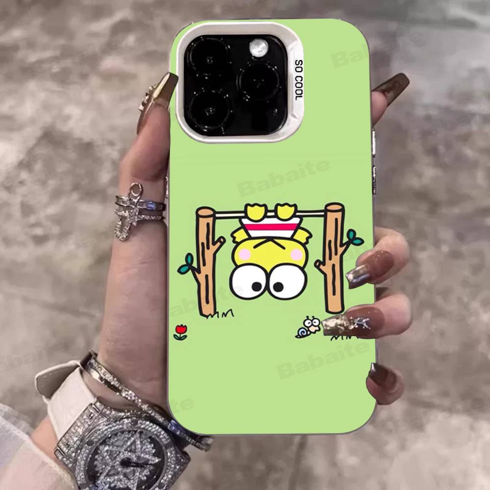 Cute Cartoon K-Keroppis Phone Case Color Silver Shell For LPhone 17 16 16e 15 14 13 12 11 Pro Max Plus