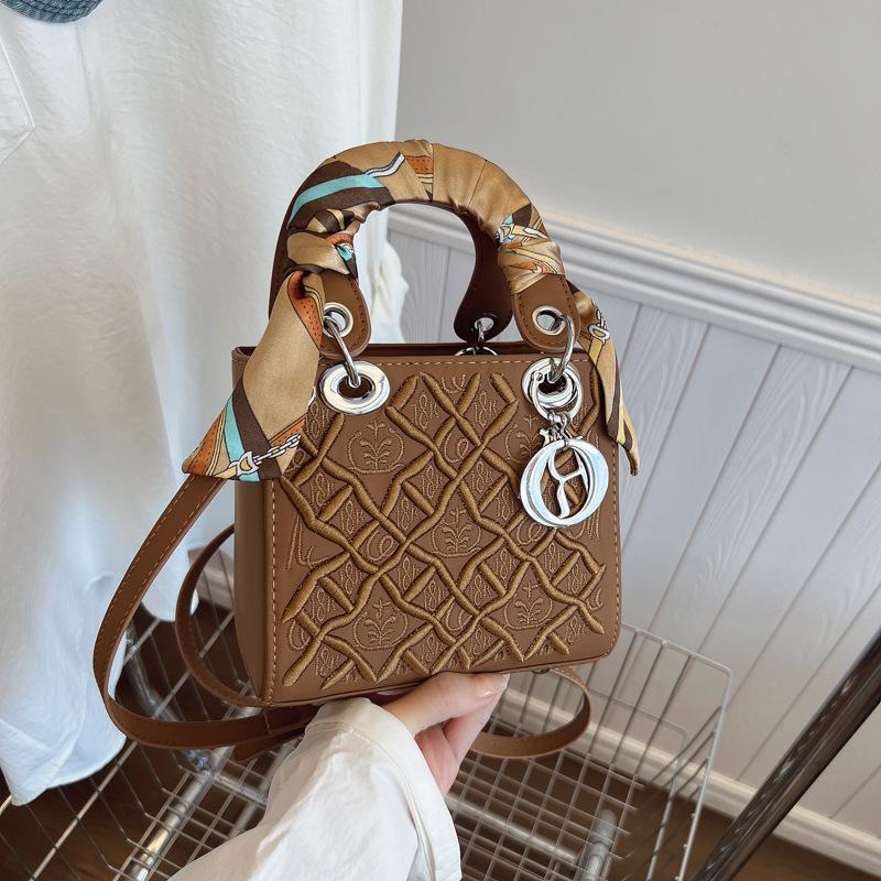 Новая модная сумка-шарф из вышитого шелка в стиле тяжелой промышленности, портативная, на плечо, кроссбоди, трендовая женская сумка