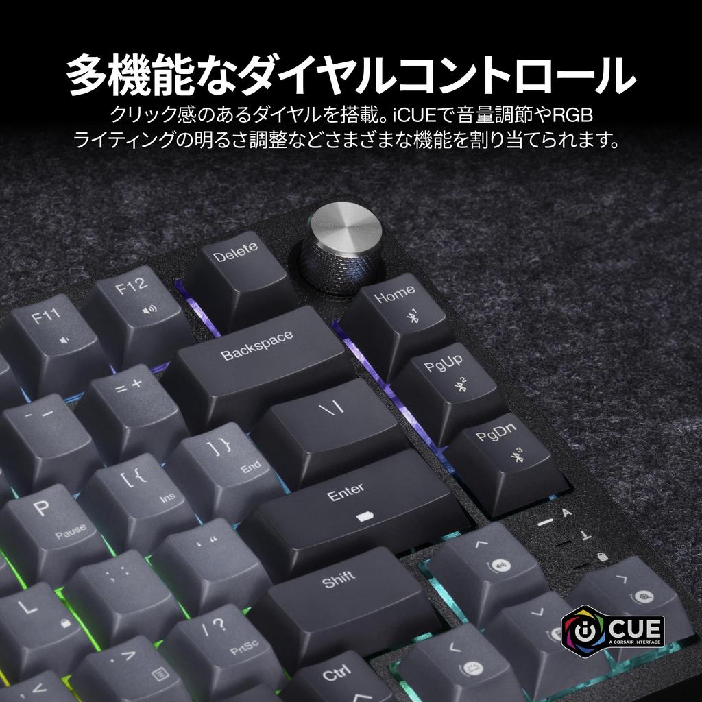 Беспроводная игровая клавиатура CORSAIR K65 PLUS Клавиатура 82 клавиши Оригинальный линейный переключатель CORSAIR Red Применяется Media Dial Японская раскладка 75% собственного производства