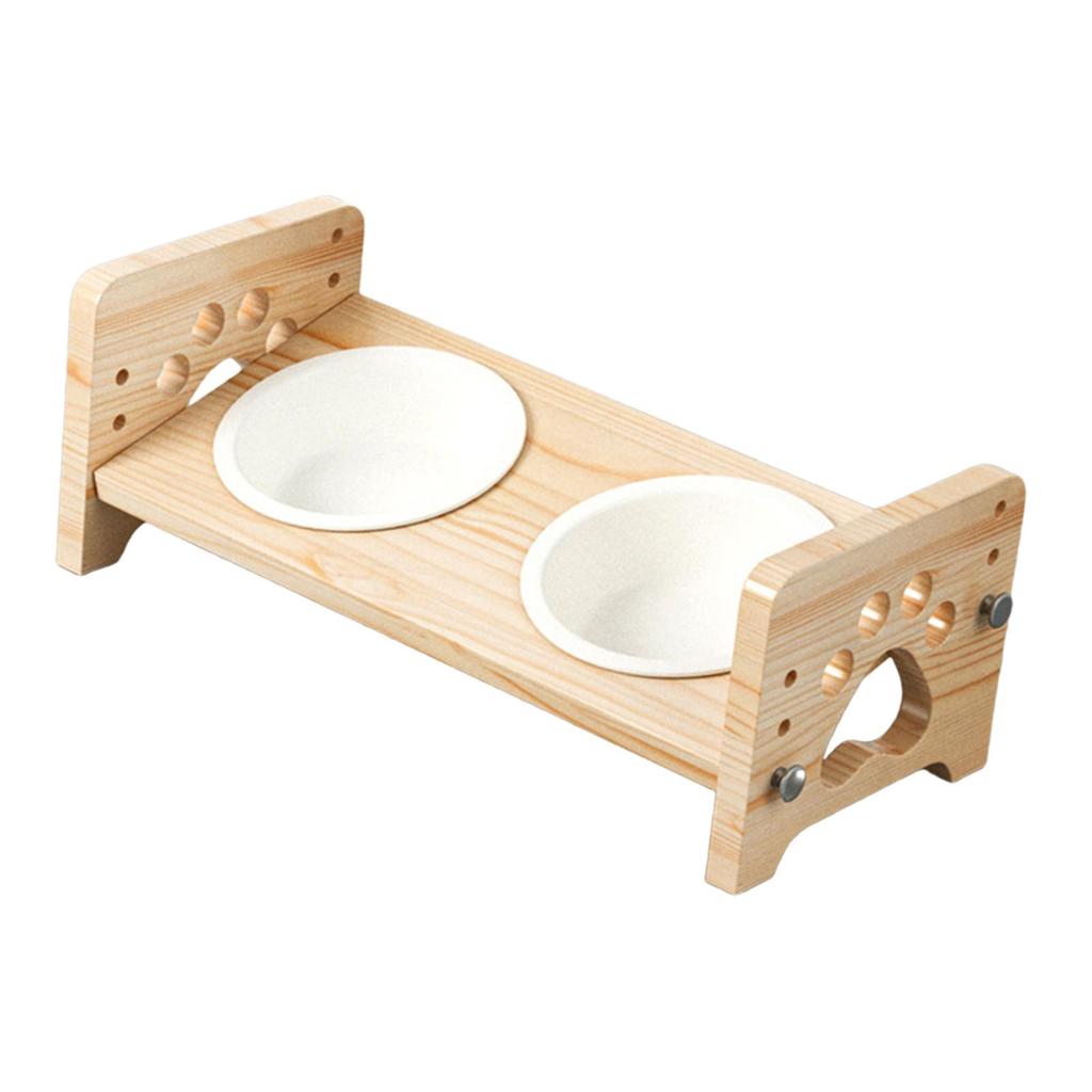 Raised Cat Feeding Bowls Adjustable Height Multifunctional Sturdy Pet Feeder