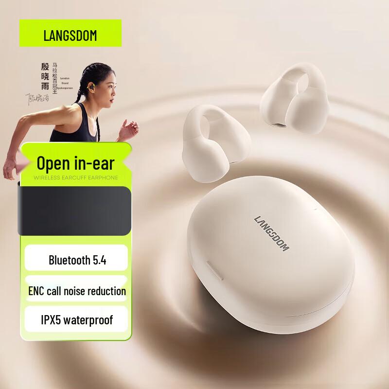 Lanston Open-Ear Clip-On Bone Conduction Wireless Bluetooth Earphones