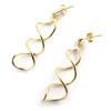[M8960] - Gold Plated 'Tortillas Latinas' Earrings - 43x12 Mm