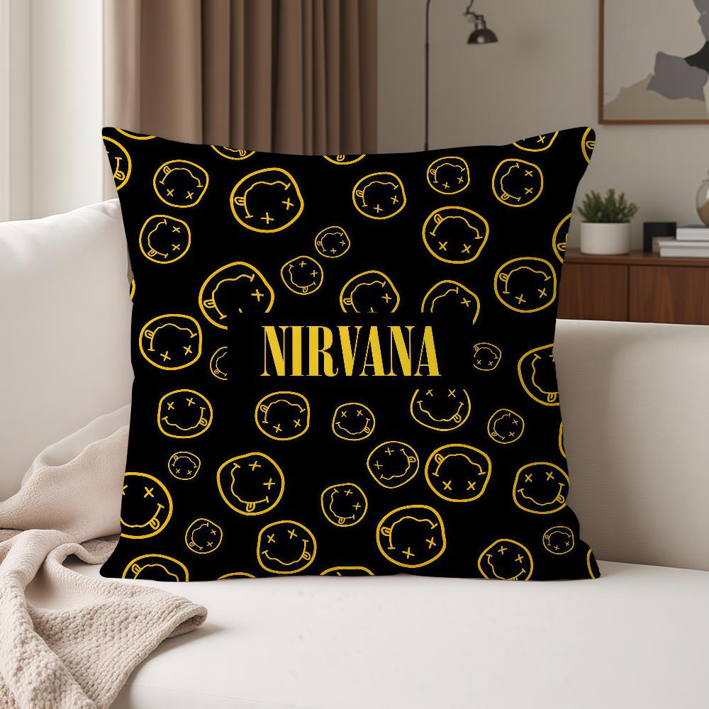 Hot Rock Band N-Nirvana Pillow Case Suitable For Bedrooms Living Rooms Cars Home Decoration