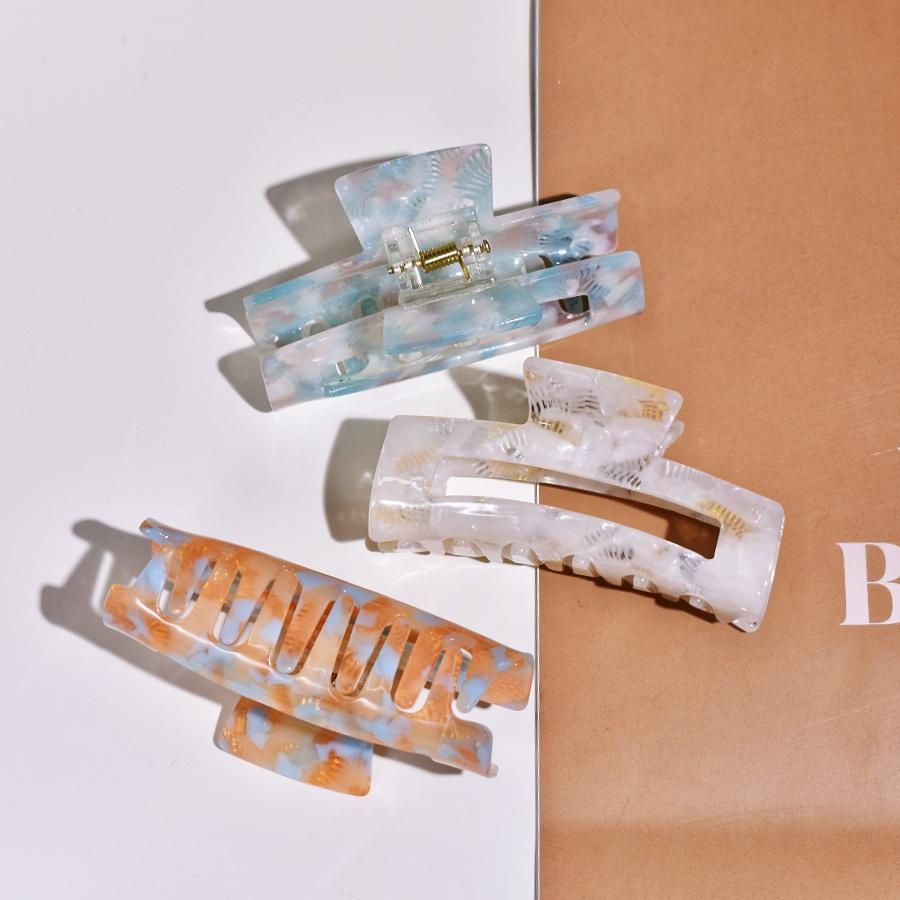 1 шт. Женская прямоугольная заколка для волос из ацетата желеобразного цвета для повседневной носки, для использования на волосах любого размера и длины, милая и симпатичная, для отпуска