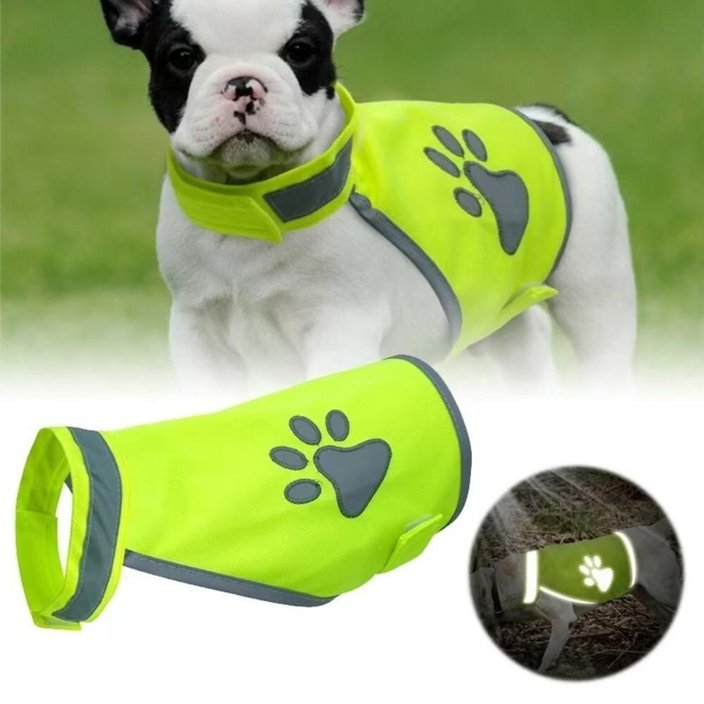 Adjustable Puppy Visibility Jacket Reflective Pet Fluorescent Clothes  for Walking Night