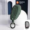 For Hyundai Tucson Santa Fe Rena Sonata Elantra Creta I10 I30 I40 Accessories 4 Button Suede Car Smart Key Case Cover Shell
