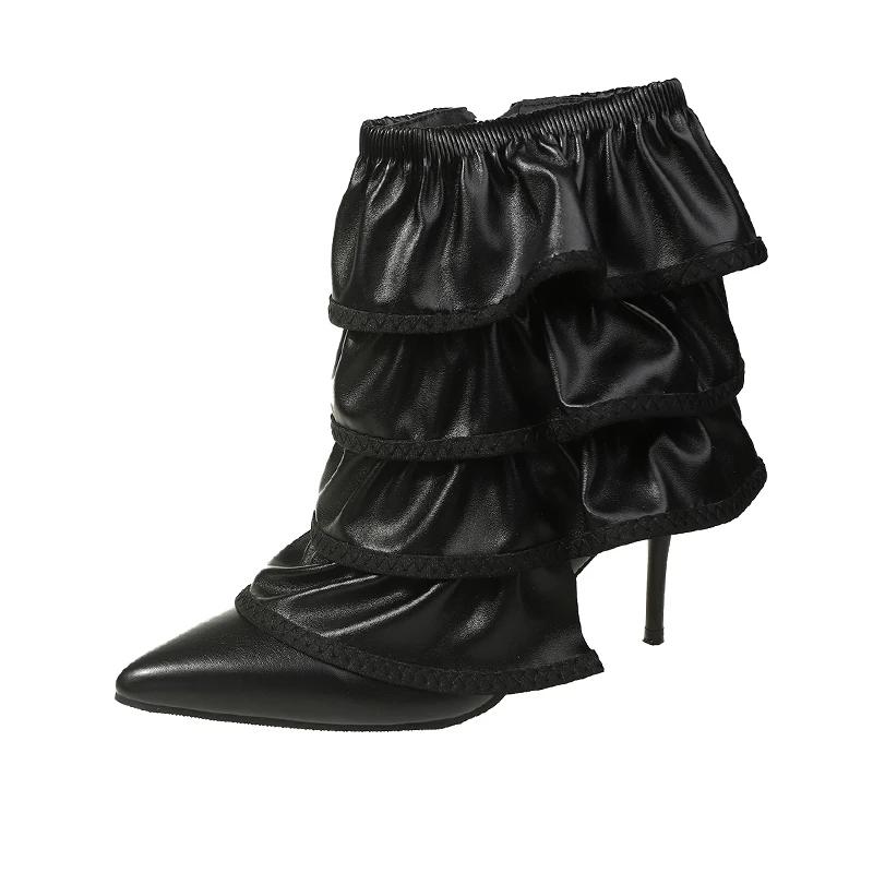 Роскошные дизайнерские женские ботильоны, модные туфли с острым носком, осень-зима, на тонком высоком каблуке, женские короткие ботильоны Morder