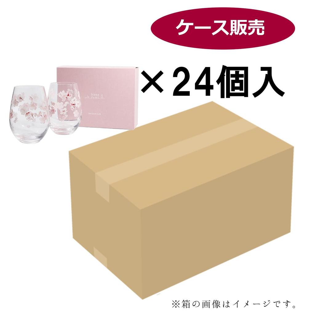 Toyo Sasaki Glass Tumbler Glass Flower Pattern Hanafumi Pair Tumbler Sakura Pattern 360ml Set of 24 Made In Japan Dishwasher Safe Glass Cup Floral