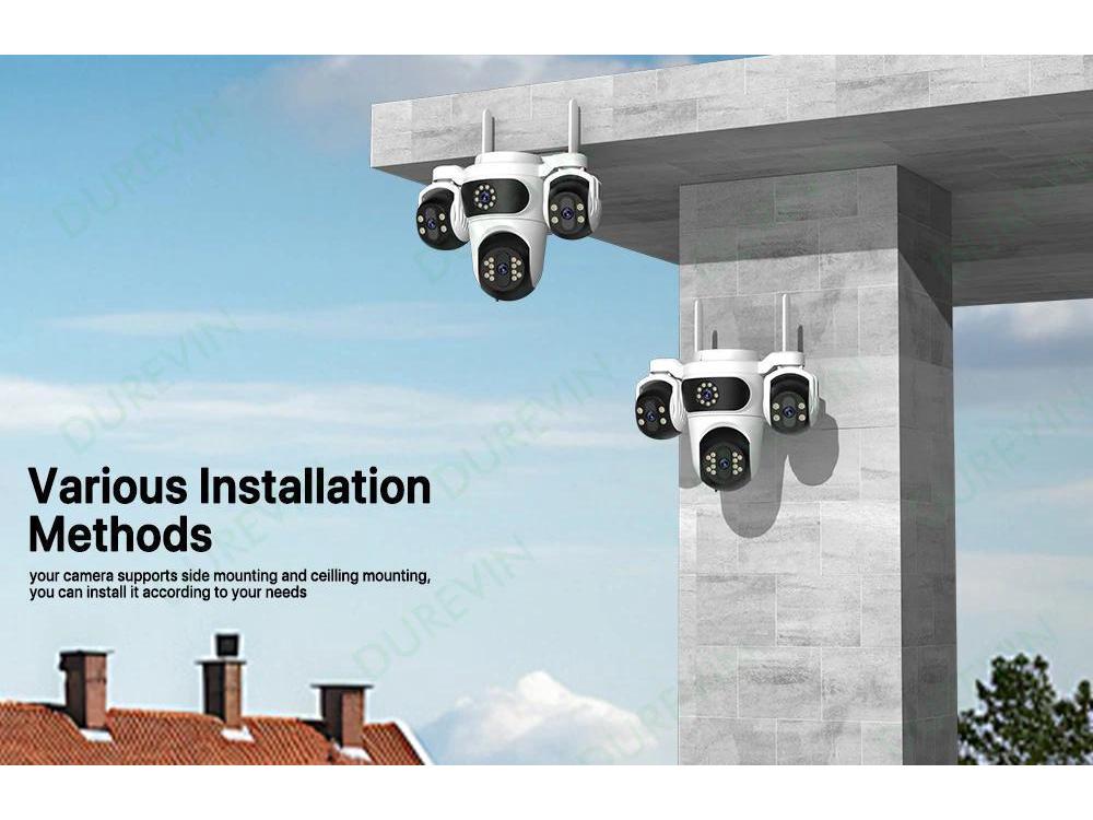 ICsee HD Водонепроницаемый Беспроводной Многолинзовый CCTV Монитор с Тремя Экранами и Ночным Видением