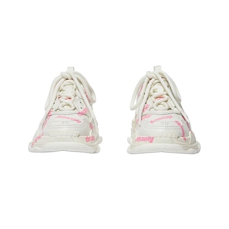 (PS) Кроссовки Balenciaga Triple S с логотипом 'Белый и розовый технический материал' Детские 654251W2FAB9050