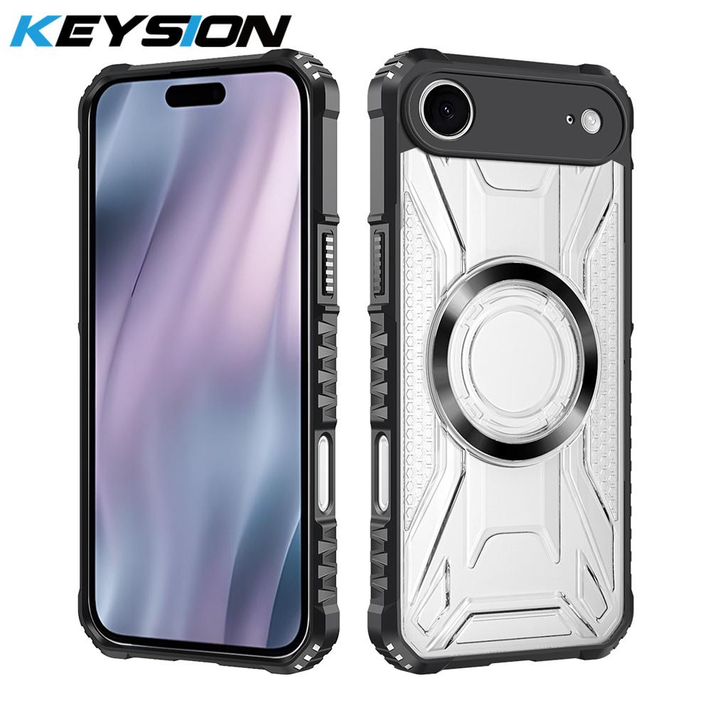 KEYSION Прозрачный магнитный чехол для iPhone 17 Pro Max Мягкий силиконовый+ПК Сверхпрочный противоударный чехол для телефона для iPhone 17 17 Air