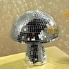 Silver 10*10Cm Mushroom Disco Ball Mirror Reflective Mushroom Ornament Girlfriend Gift