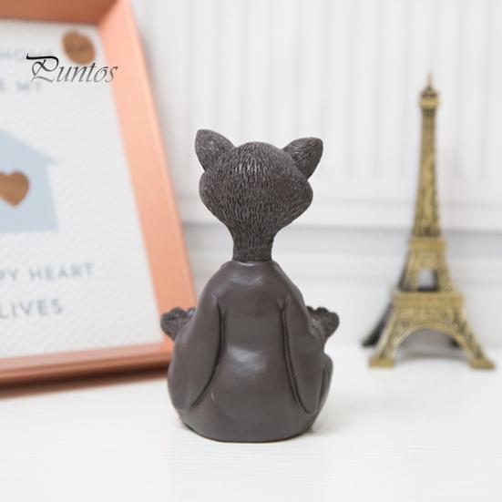 Медитирующая фигурка кошки, смоляная скульптура кошки дзен, сидящая в медитации кошка, украшение для йоги, гостиной, спальни, офиса, подарок для любителя кошек