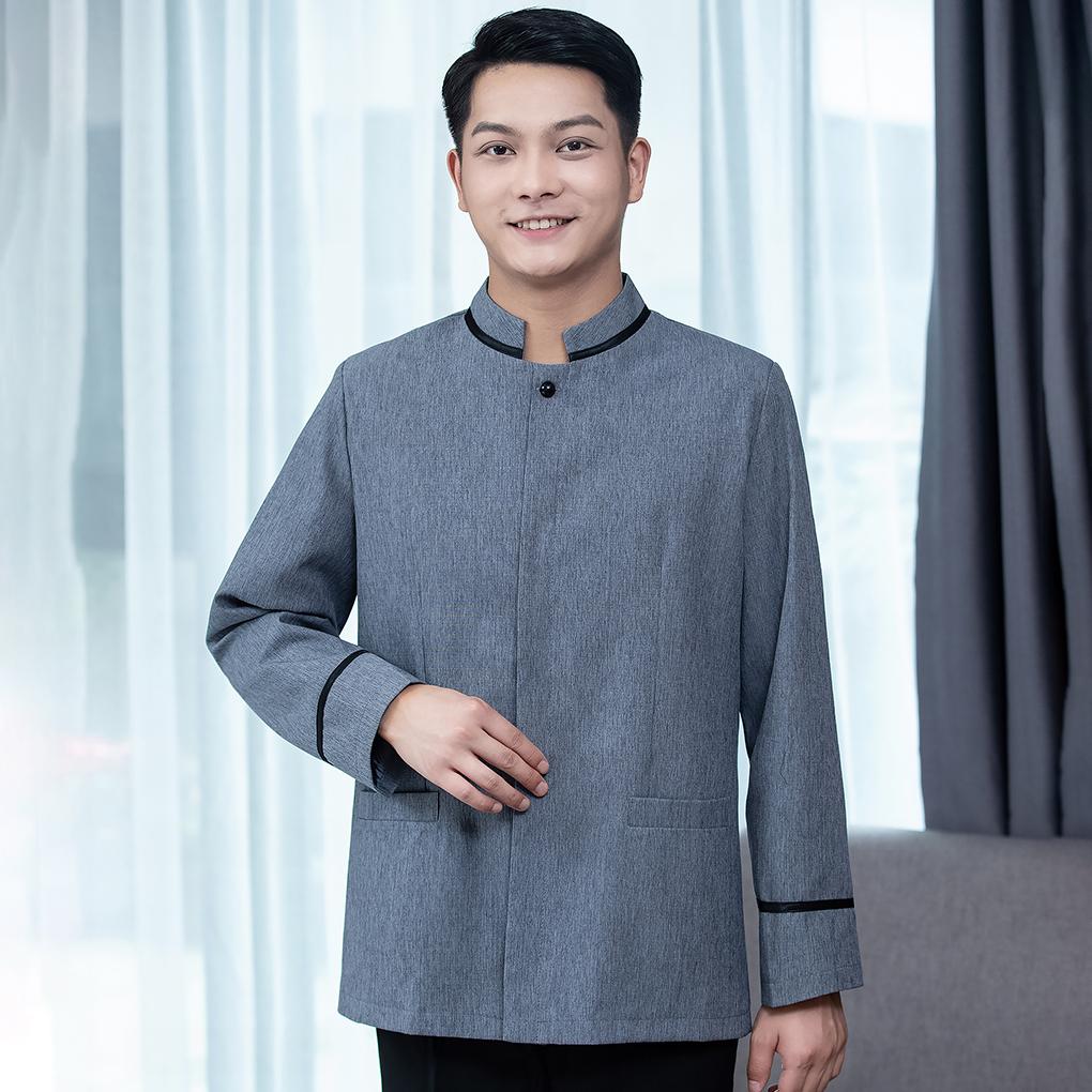 Униформа для горничных с длинным рукавом, аккуратная строчка, удобная, прочная, для прямой осанки, износостойкая, одежда для официанток