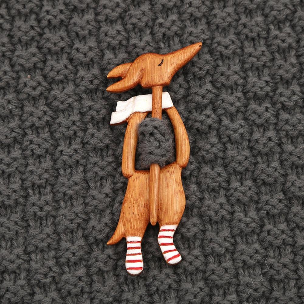 Милая брошь-значок в виде животного, свитер, щенок, котенок, пряжка для шарфа, ретро, деревянная, для вечеринки